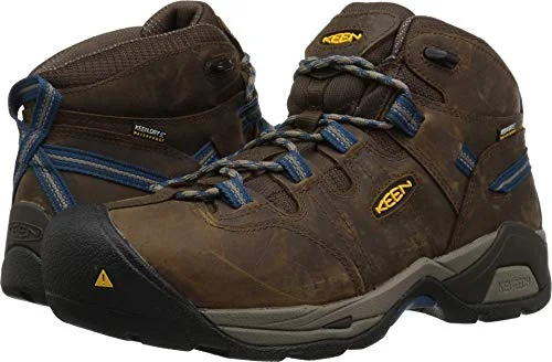 Premium Mid-Cut Steel Toe Work Boots Waterproof Industrial Safety Footwear (Blue, 9 US) ff41q