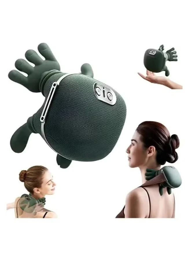 GENNEXT 4D Bionic Neck and Shoulder Massager with Heat, Wireless Rechargeable Deep Tissue Kneading Device for Full Body Relaxation (Portable, Grey) hfsiz