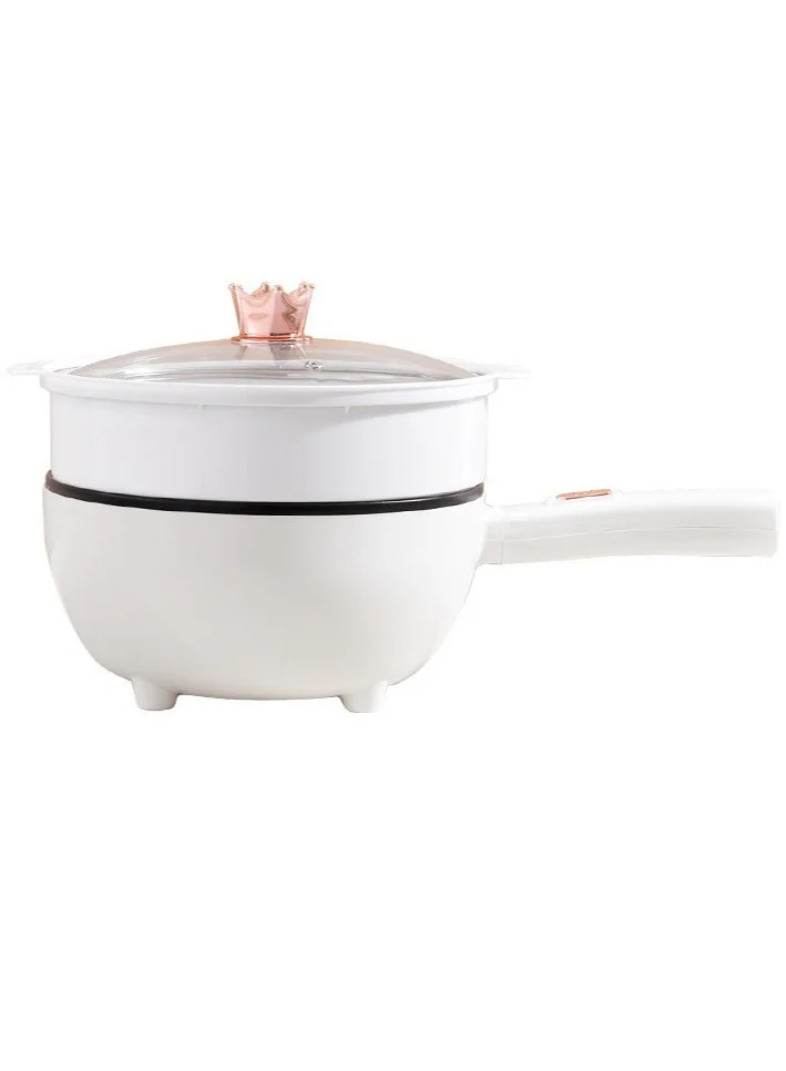 TOMSHOO Electric Hot Pot with Steamer and Temperature Control Non-Stick Multi-Cooker for Noodles Soup and Steak (3L) frgde