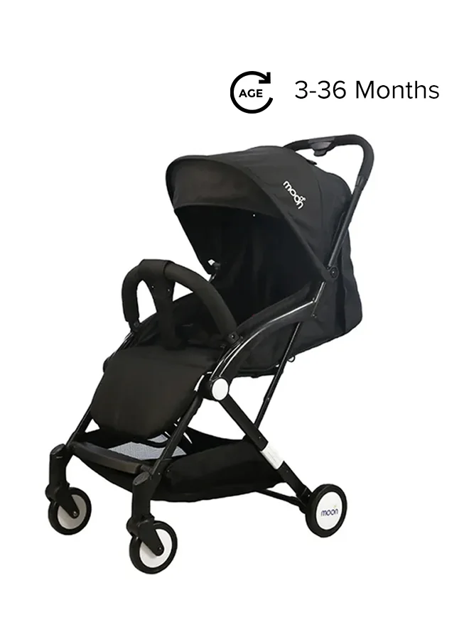 Moon Compact Cabin Stroller Lightweight Foldable Travel Pushchair (Black, Single) f797x