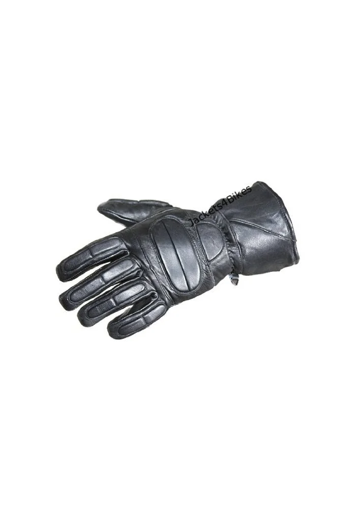 Jackets 4 Bikes Men's Winter Gauntlet Motorcycle Gloves Premium Sheep Leather Thermal Windproof Water Resistant (Black, M) 4zzta