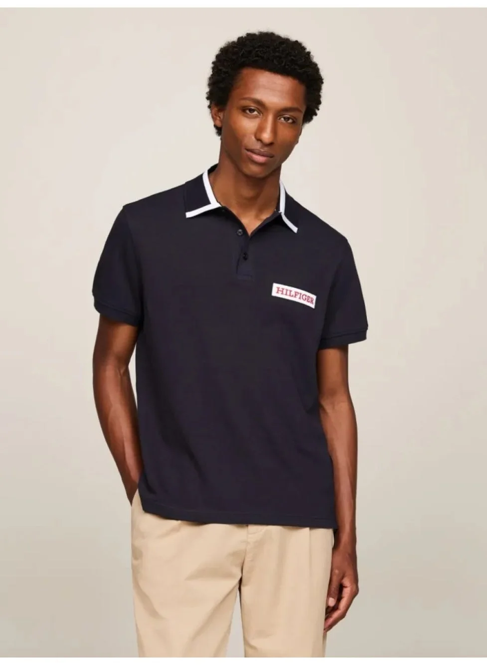Premium Embroidered Logo Regular Fit Polo Shirt (Men, Navy Blue, Large) g0zle