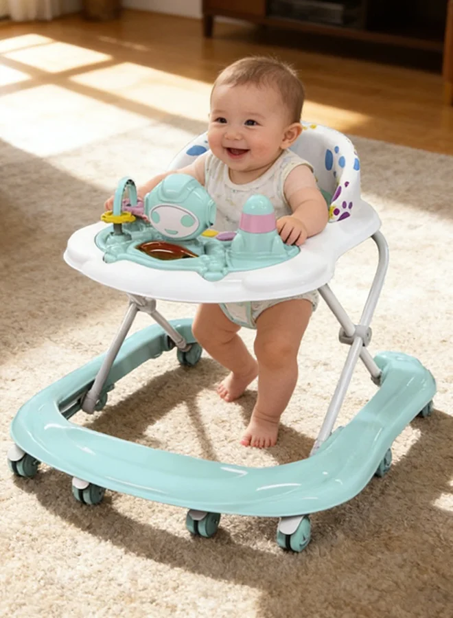TAPIT Foldable Baby Walker with 8 Wheels and Music Box (Anti-Rollover, Adjustable Height, Premium Safety Design for Toddlers) 81pos