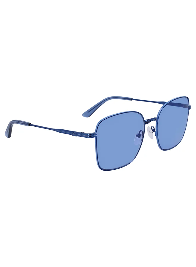 Premium Rectangular Sunglasses for Women Lightweight UV Protection Fashion Eyewear (Blue, 56mm) 03an9