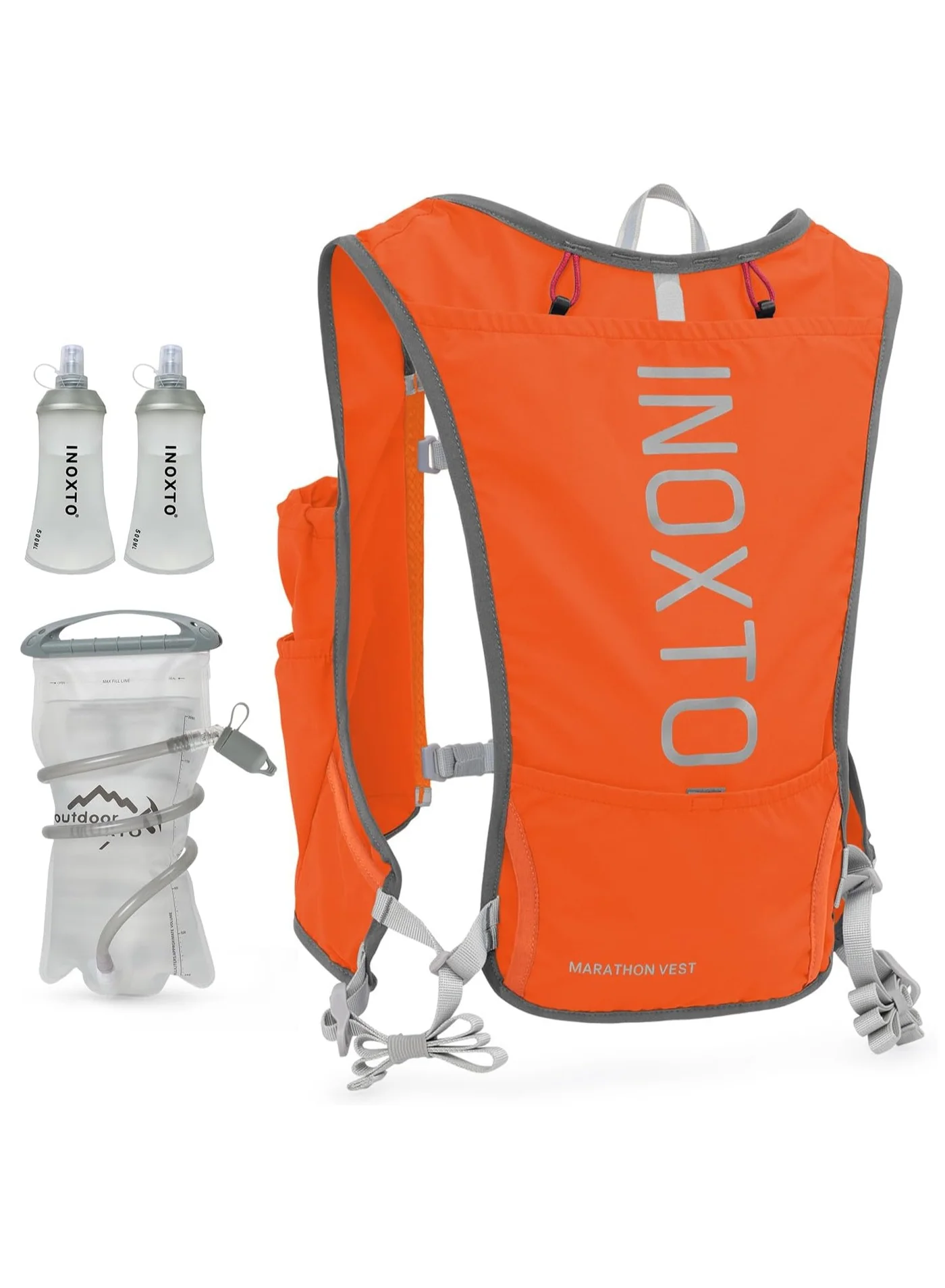 INOXTO Lightweight Hydration Vest Backpack with 1.5L Water Bladder for Trail Running Hiking and Cycling (Unisex, 1.5L) ke6hf