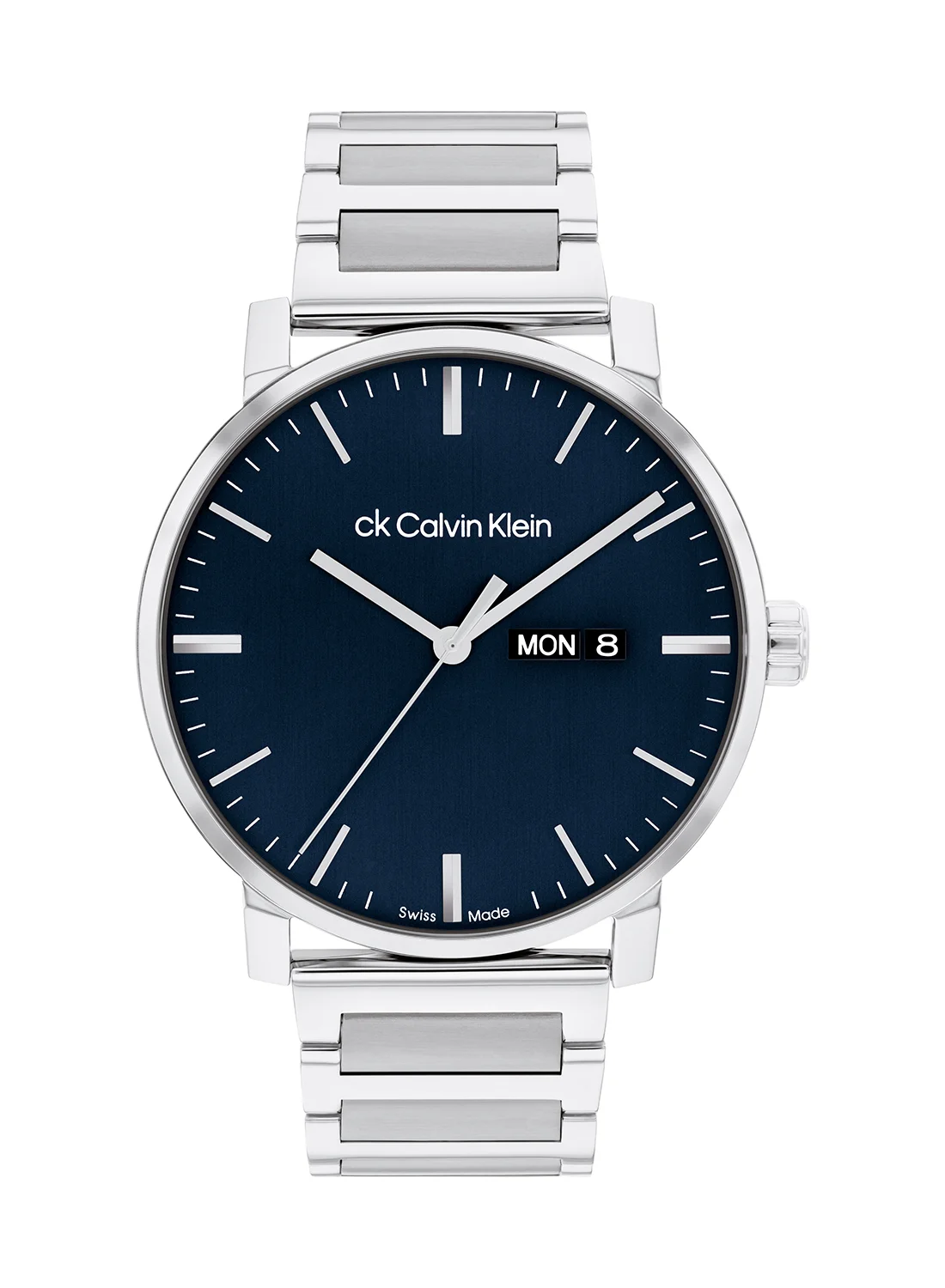 Premium Men's Stainless Steel Quartz Wrist Watch (Silver, 42mm) rz6dj