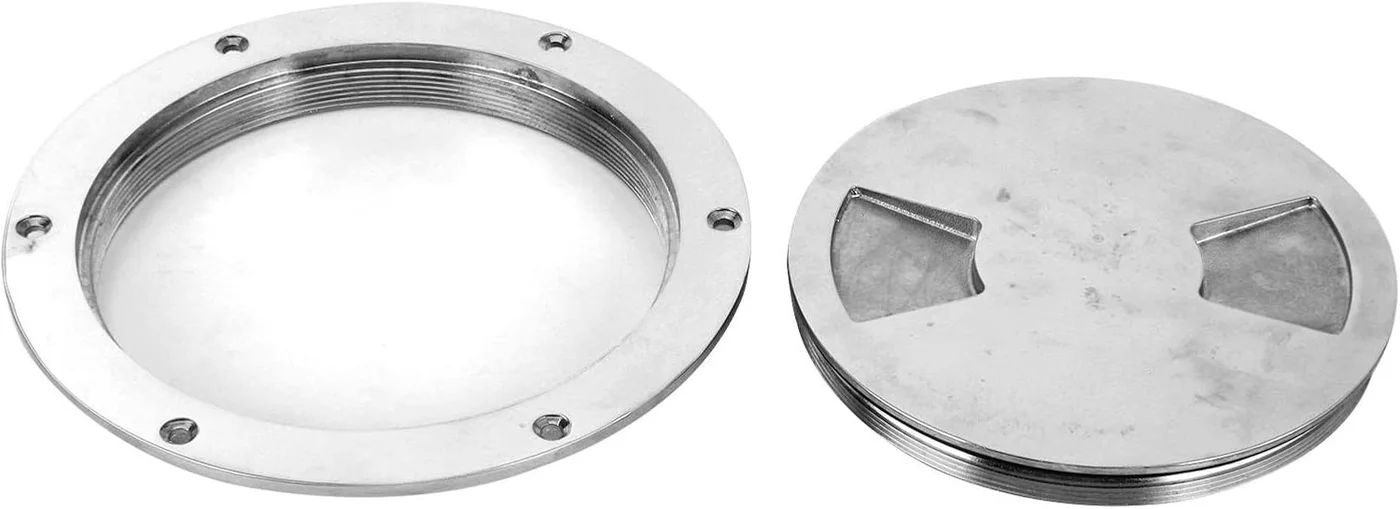 Premium Stainless Steel Deck Hatch Cover (6-inch) Marine Inspection Plate with Key for Boat Hardware iys3q