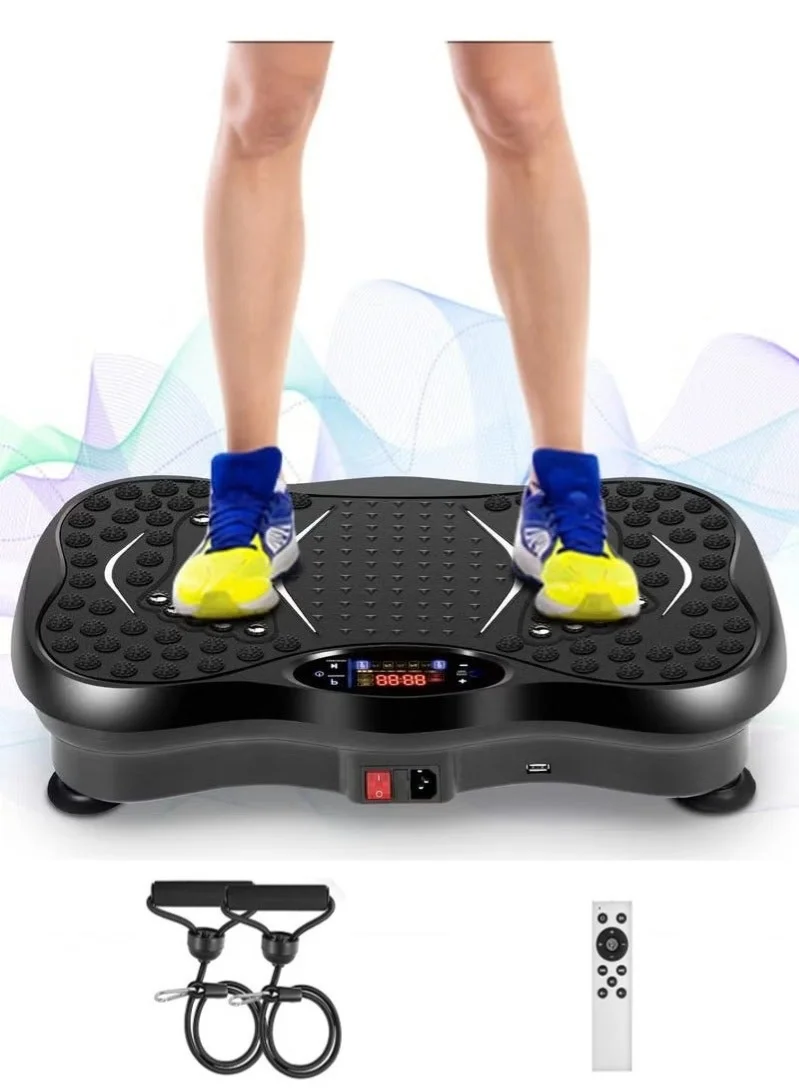 WALALLA Vibration Fitness Exercise Machine with Bluetooth Speaker and Resistance Bands (5 Program Modes, 150kg Max Load) q1xl2