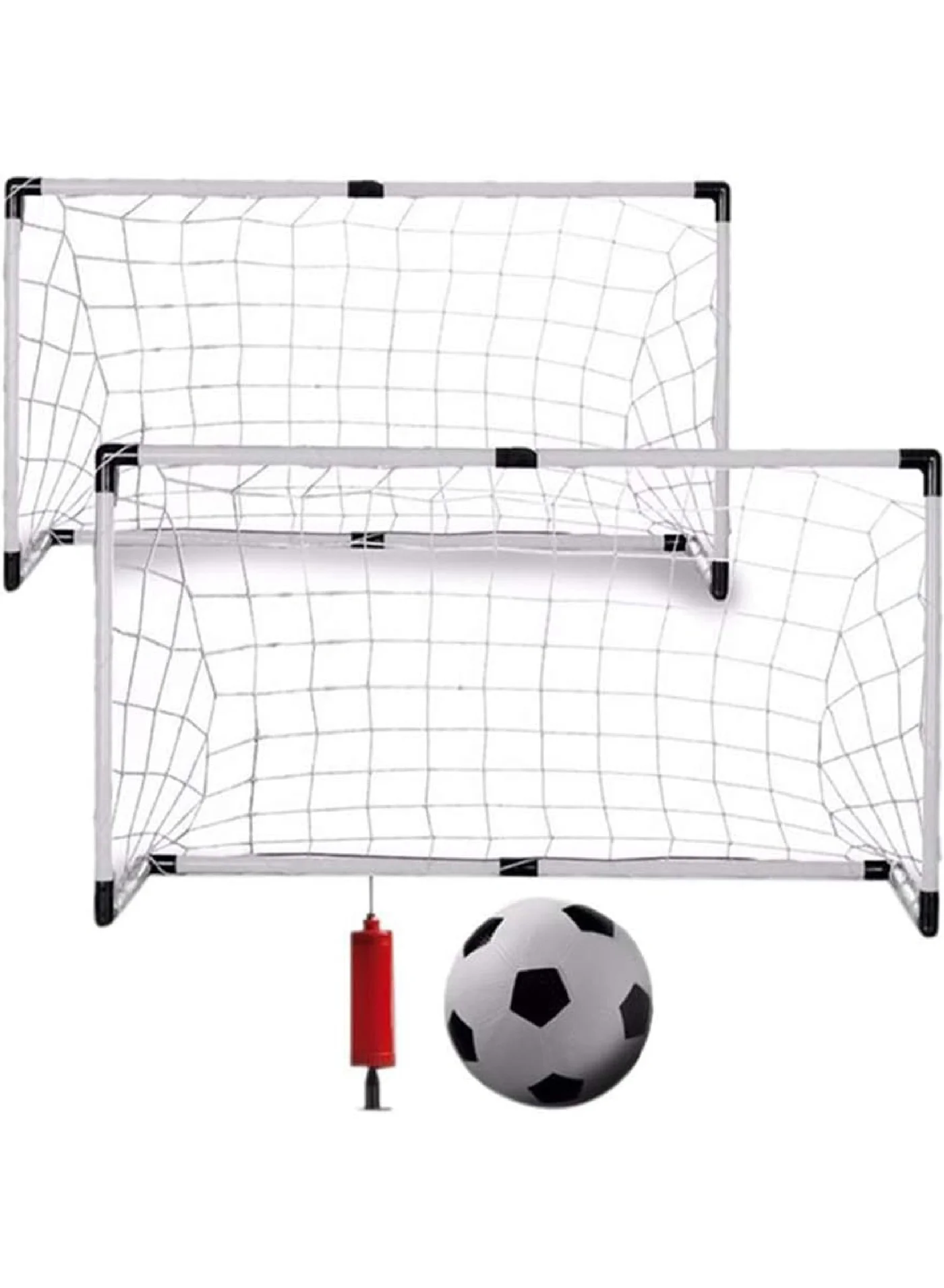 Rock Pow Portable Football Goal Set with Soccer Ball and Pump for Kids Backyard Sports (120 cm x 80 cm) g9254