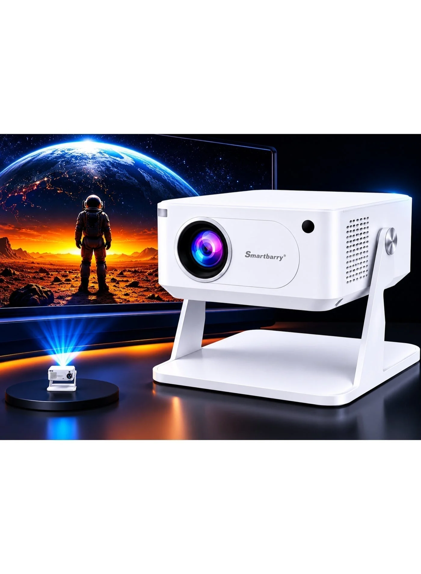 Portable Mini Smart Projector 4K Supported Wi-Fi Bluetooth Home Theater System (Compact, 1 Unit) k8jp7