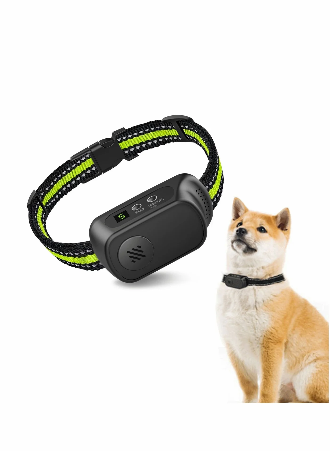 SYOSI Rechargeable Dog Bark Collar with Beep Vibration and Shock (Adjustable Sensitivity, For Small Medium Large Dogs) 0tiin