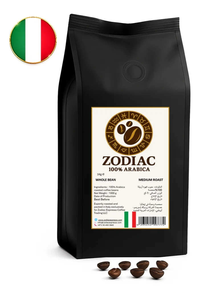 Zodiac Premium Arabica Whole Bean Coffee Medium Roast (1kg) y4h9b
