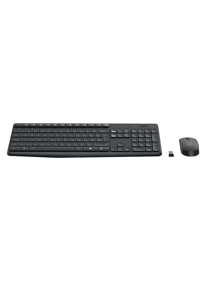Wireless Keyboard and Mouse Combo 2.4GHz Ergonomic Desktop Set with English and Arabic Layout (Grey) 8dtxk