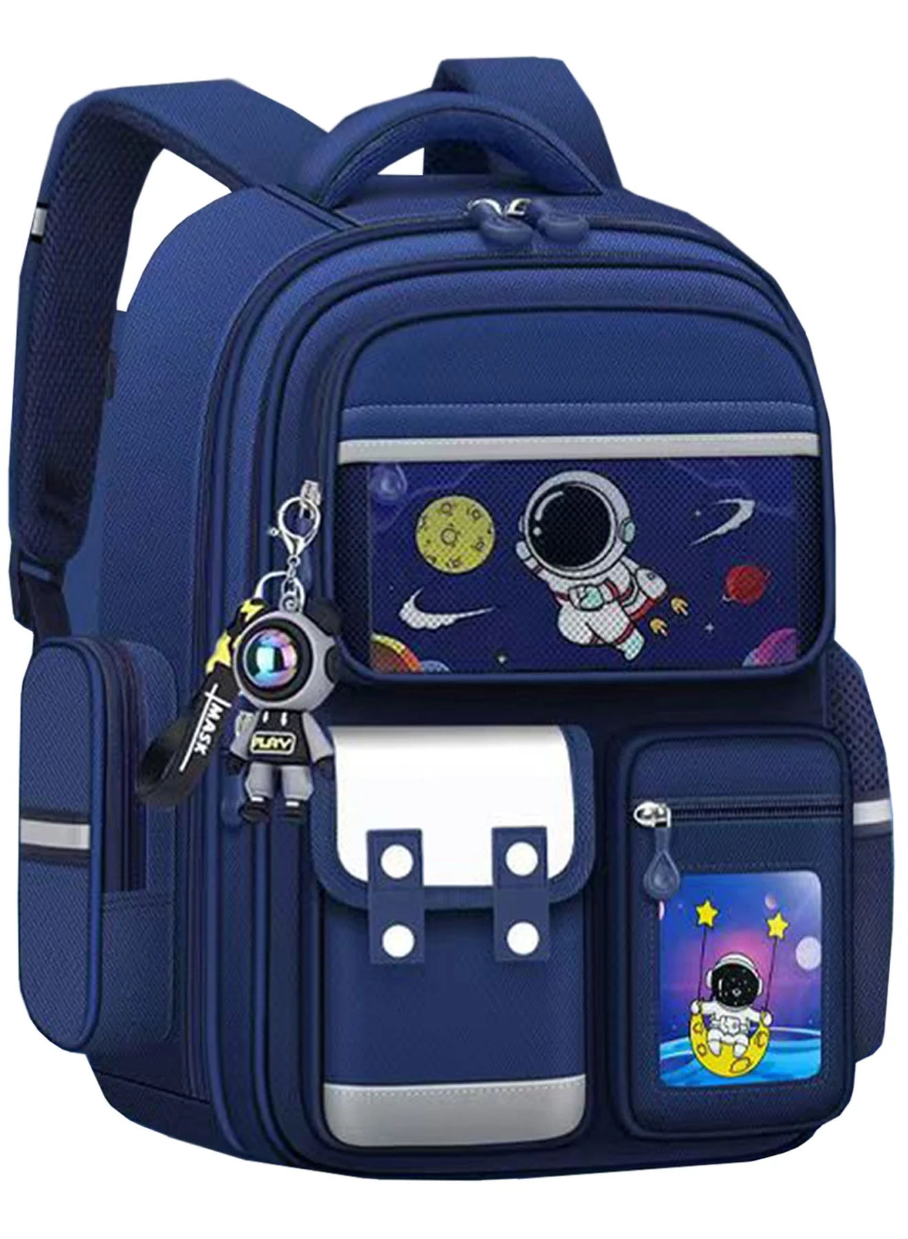 Premium Kids School Backpack Space Pattern Lightweight Durable Bookbag for Elementary Students (Blue, 40 cm) xzvqm
