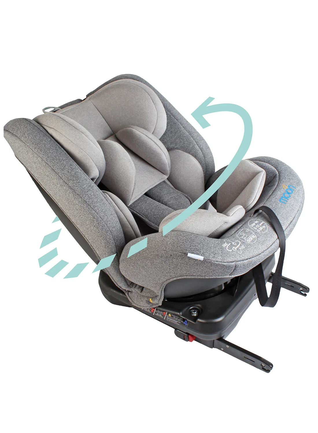 Moon 360¡ã Rotating Car Seat with 7-Point Adjustable System (Grey, 0-36 kg) ae2lu