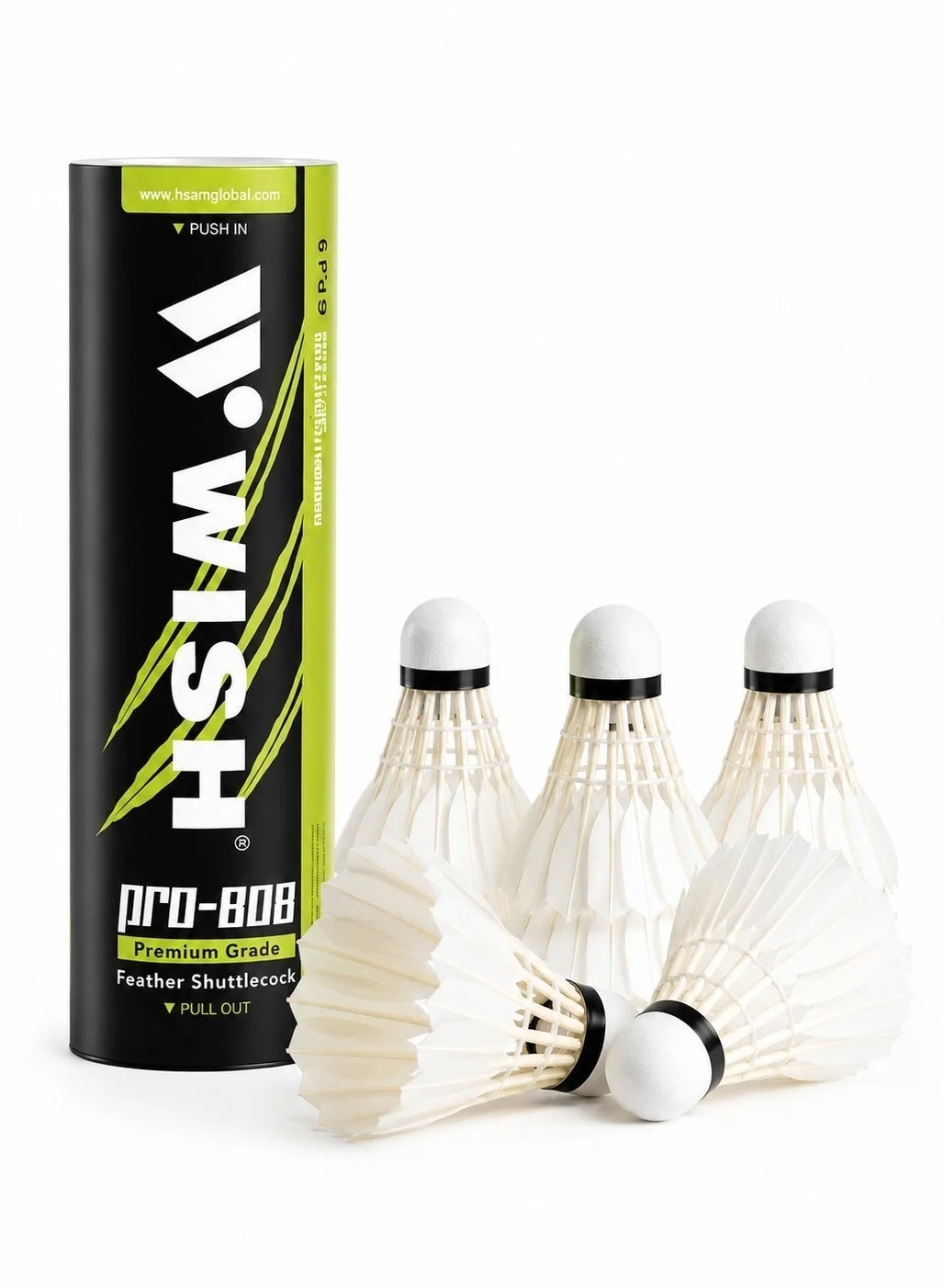 Wish Pro-808 Premium Feather Shuttlecocks Professional Badminton Birdies (6 Pack) xwuz2