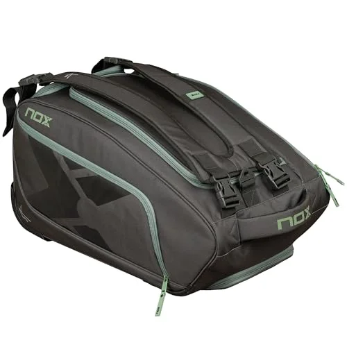 NOX Padel Racket Competition Trolley Bag (Black, 60 cm x 30 cm x 35 cm) Premium Thermal Storage for 3 Rackets x74dg