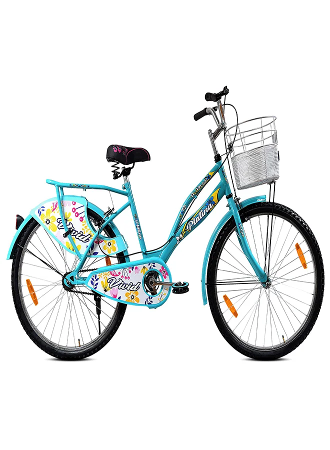 Vivid Platina City Bicycle Single Speed Rigid Suspension Steel Frame (Aqua Blue, 26 Inch) rkvsj