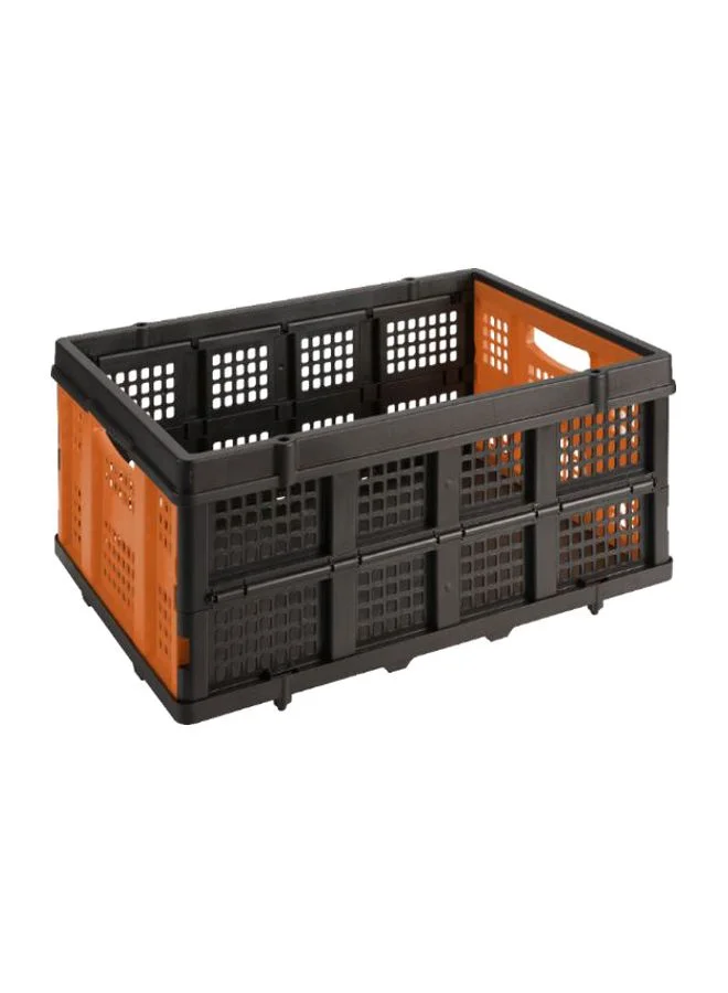 Premium Foldable Storage Basket (Black and Orange, 40 cm x 30 cm x 20 cm) 2z9ni