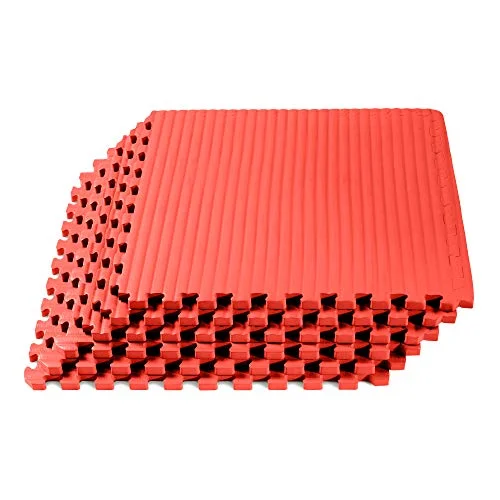 Premium EVA Foam Interlocking Exercise Mat Tatami Pattern Floor Tiles for Home Gym and MMA (60 cm x 60 cm x 1.9 cm) n5tov
