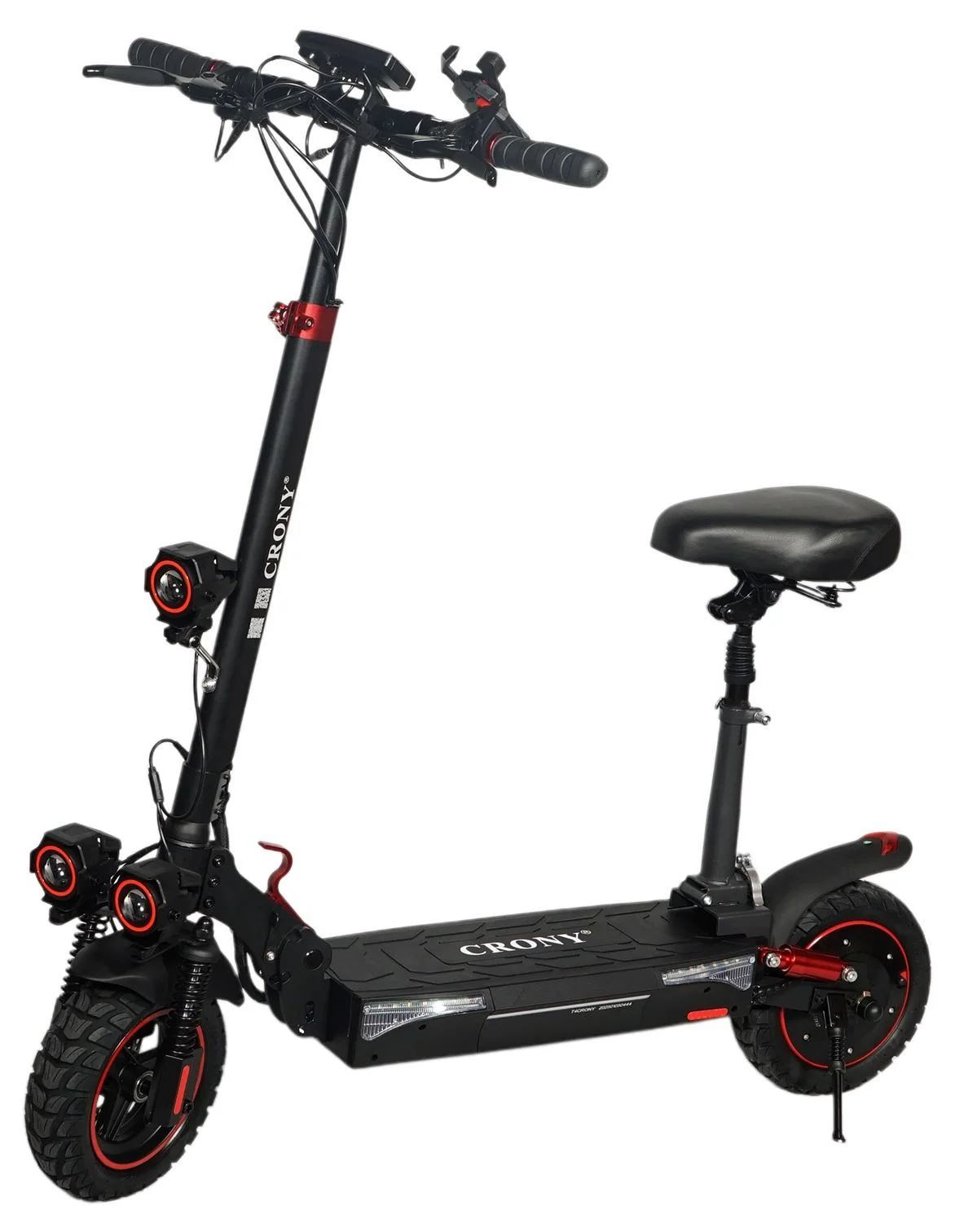 Crony T4 High-Speed Electric Scooter 2000W Motor with Seat (10-inch Off-Road Tires, 65km/h, 35km Range, Aluminum Alloy) 8gf4o