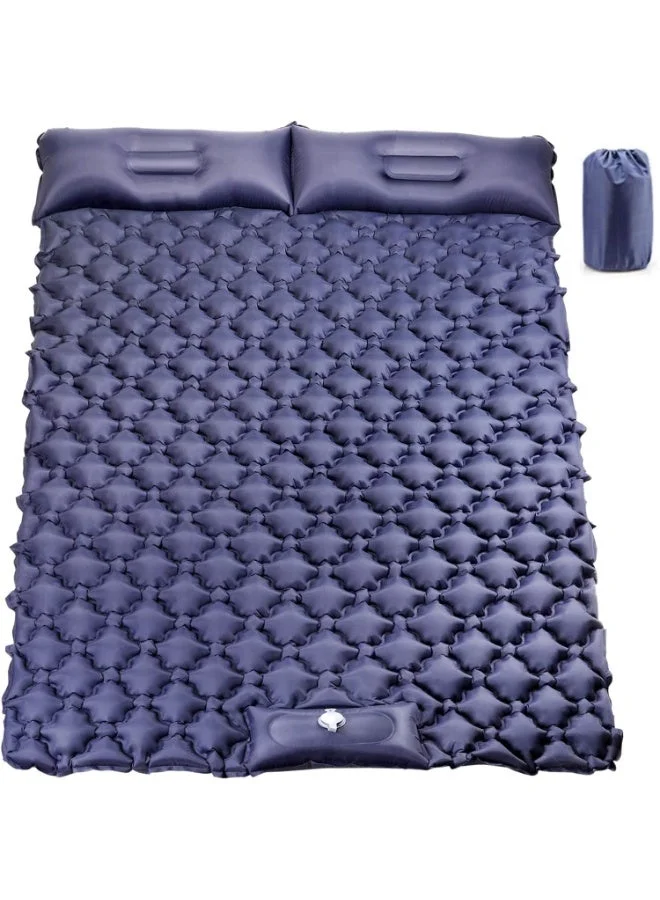 ORIONMAX Double Camping Sleeping Pad Inflatable Mattress with Built-in Foot Pump and Pillow (2 Person, 190 cm x 120 cm) ufqjn