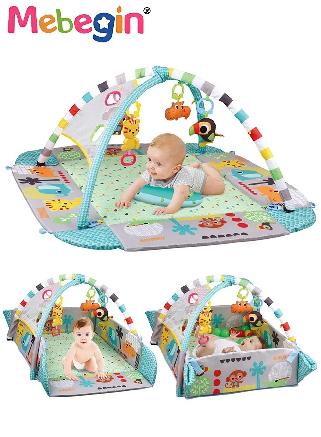 MEBEGIN 5-in-1 Foldable Baby Activity Gym Play Mat with Hanging Toys and Ocean Balls (97.5 x 109 x 54 cm) wt2ha