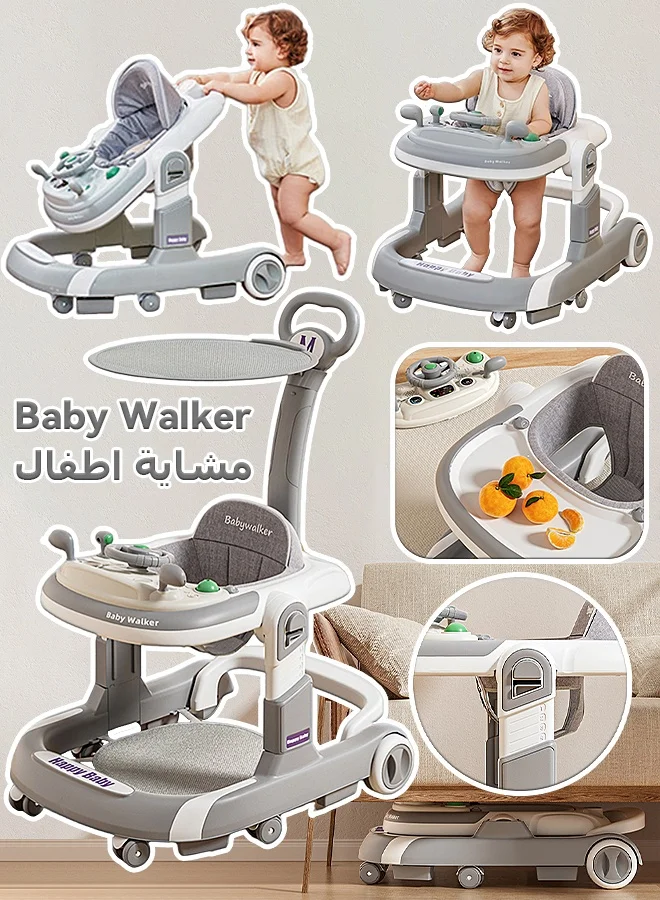 Mi VAZA Baby Walker and Feeding Table with Toy and Sun Visor (Adjustable Height, 1 Piece) gicaw
