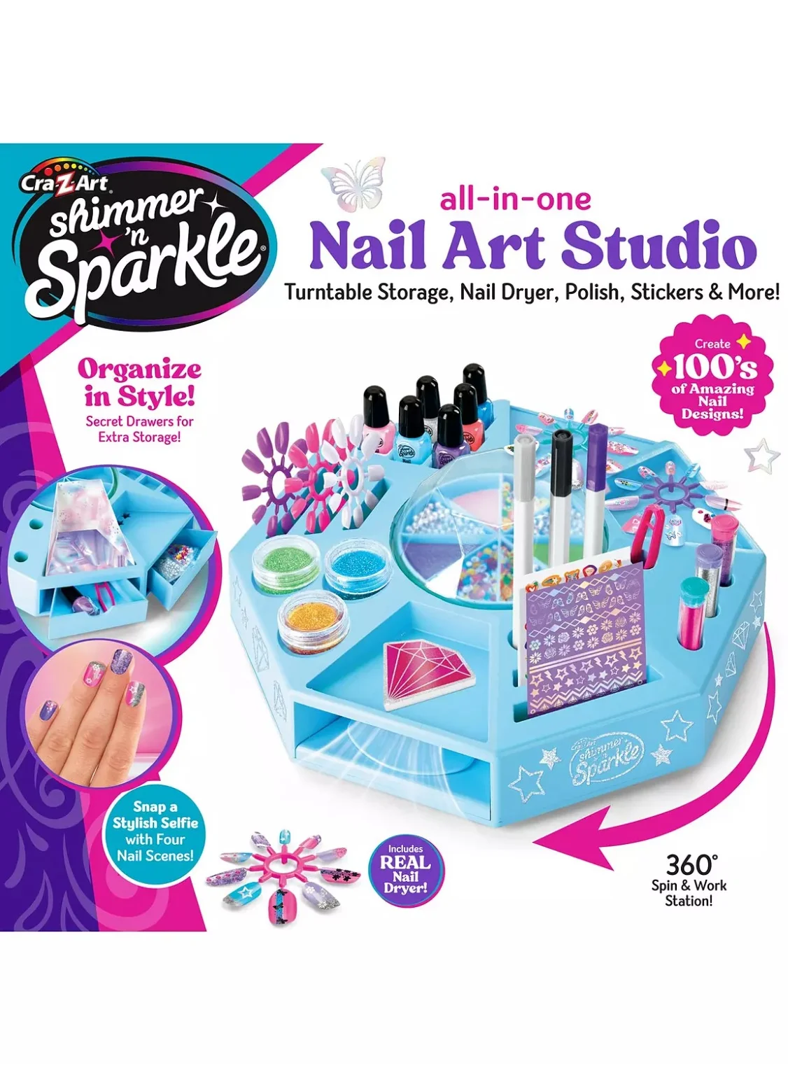 Shimmer N Sparkle Nail Art Studio DIY Creative Manicure Set for Kids (1 Set) aupr4