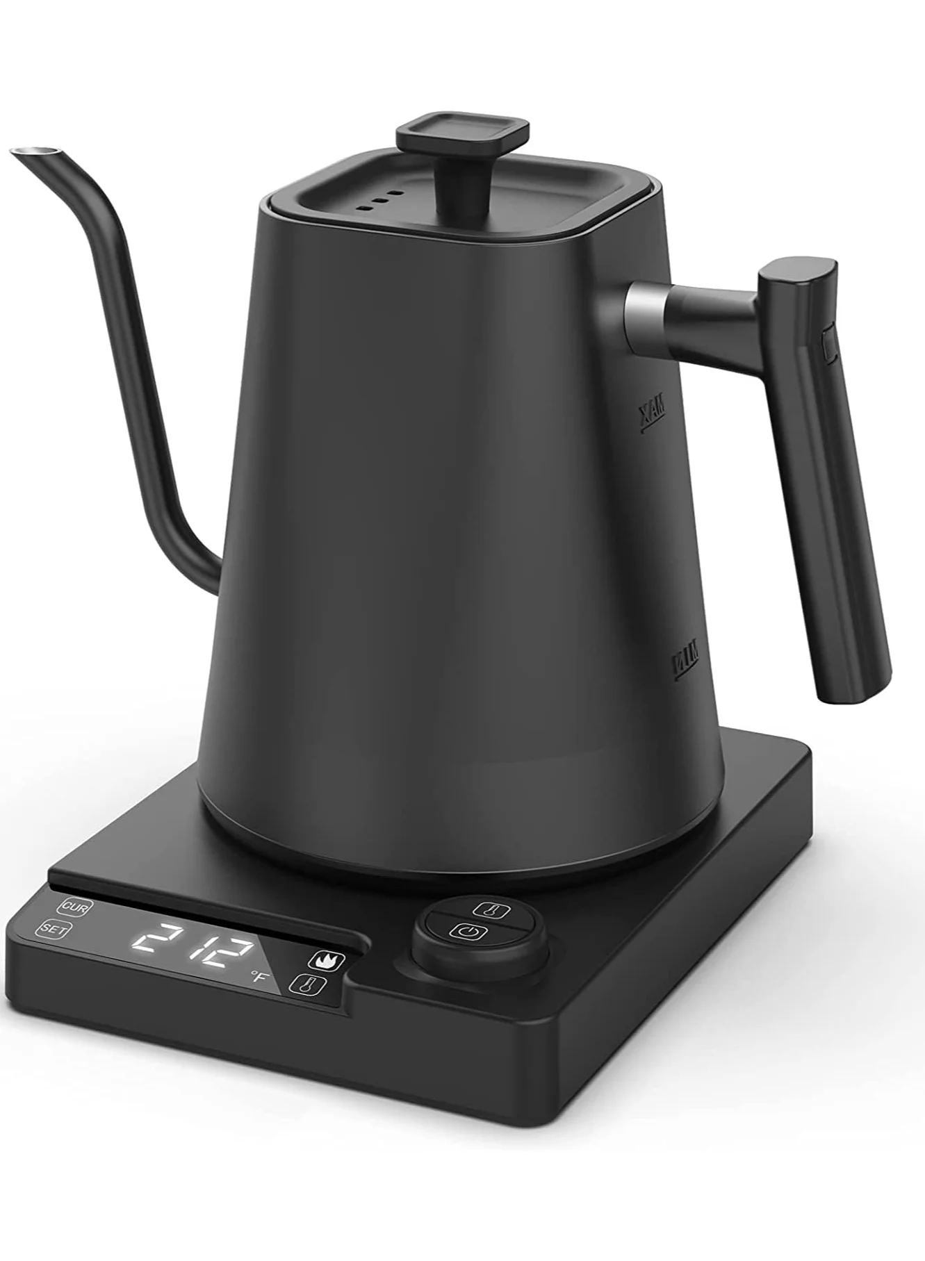 Joshberg Electric Gooseneck Kettle with Temperature Control for Pour Over Coffee and Tea Brewing (Matte Black, 1L) gtk3k