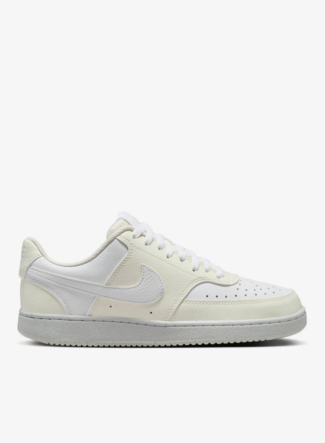Athletic Court Vision Low-Top Sneakers Premium Leather Casual Footwear for Men (White, 42 EU) lu3t7