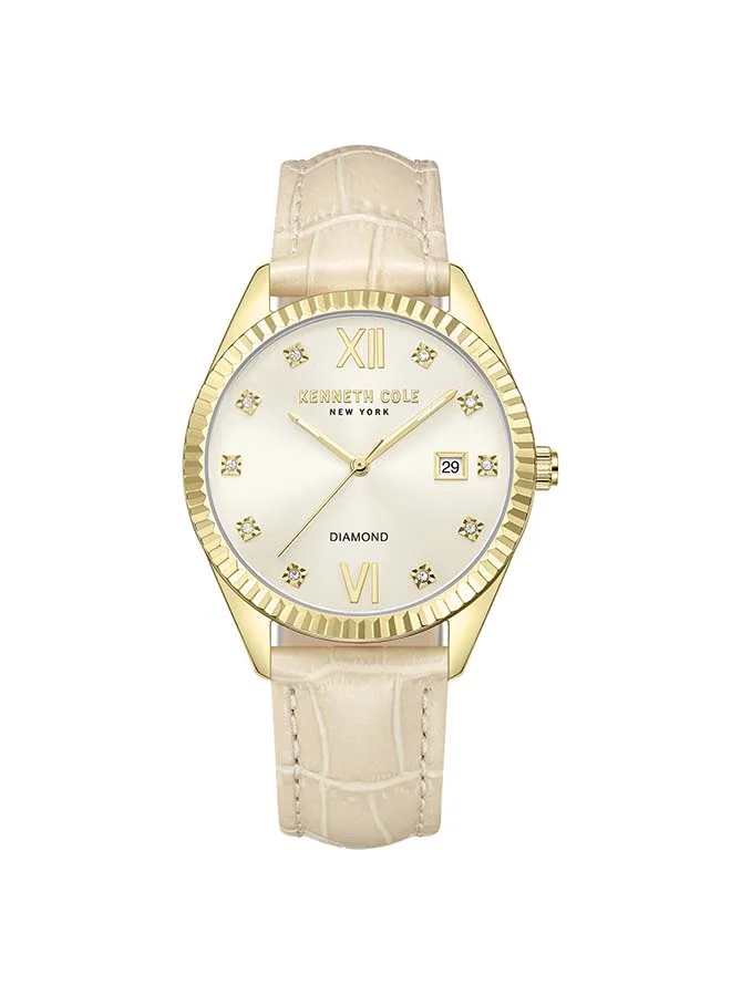 Premium Women Analog Quartz Watch with Genuine Diamond Accents (Silver Dial, 36mm) qdkn5