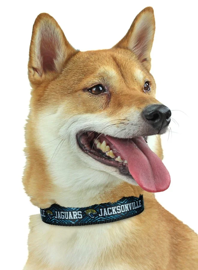 Premium Adjustable Pet Collar for Dogs and Cats, Jacksonville Jaguars Team Design, Durable Fabric (Medium) celdo