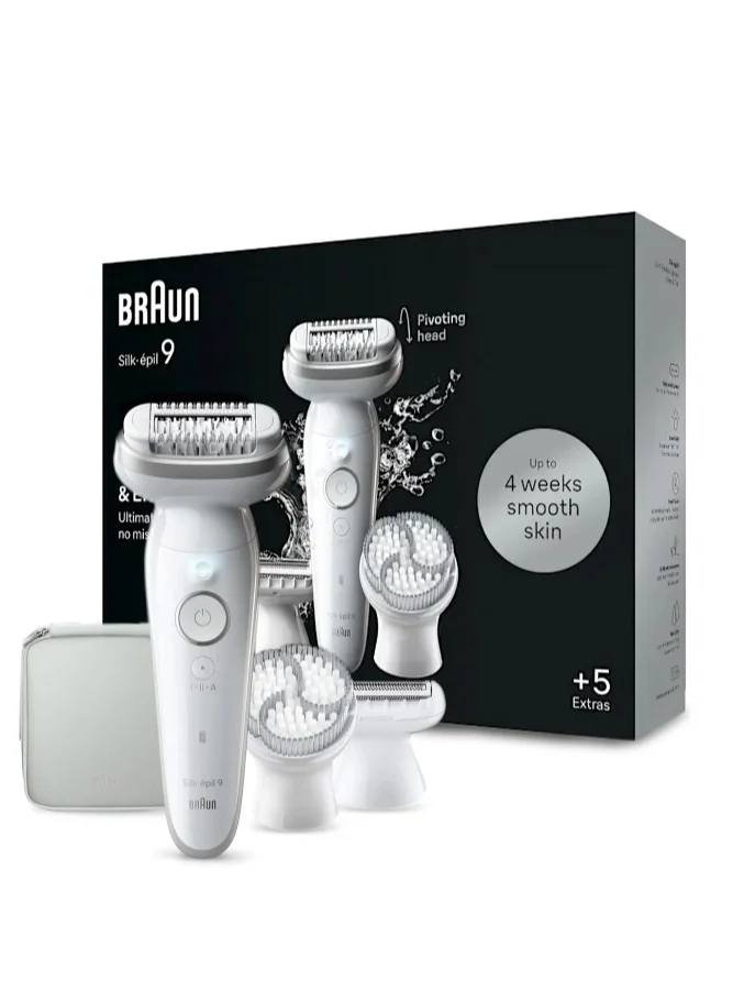 Premium Cordless Epilator for Smooth Skin (Wet and Dry Use, Rechargeable, White, 1 Unit) ig9t2