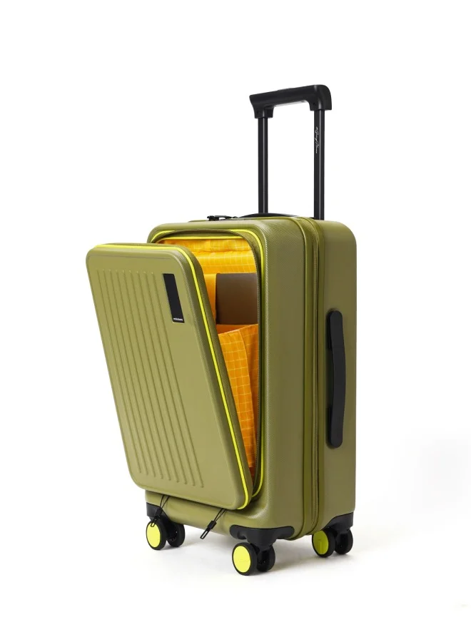 Premium Hardshell Cabin Luggage with TSA Lock and Laptop Compartment (Olive, 40L) pgyog