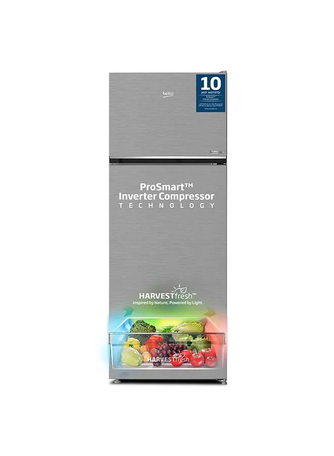 Beko Top Mount Refrigerator (Silver, 455 Litres) No Frost Energy Efficient Double Door Fridge fem4x