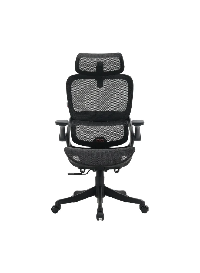 Premium Ergonomic Office Chair with Adjustable Lumbar Support and Breathable Mesh for Home and Professional Workspace (Black, Standard Size) npbqs