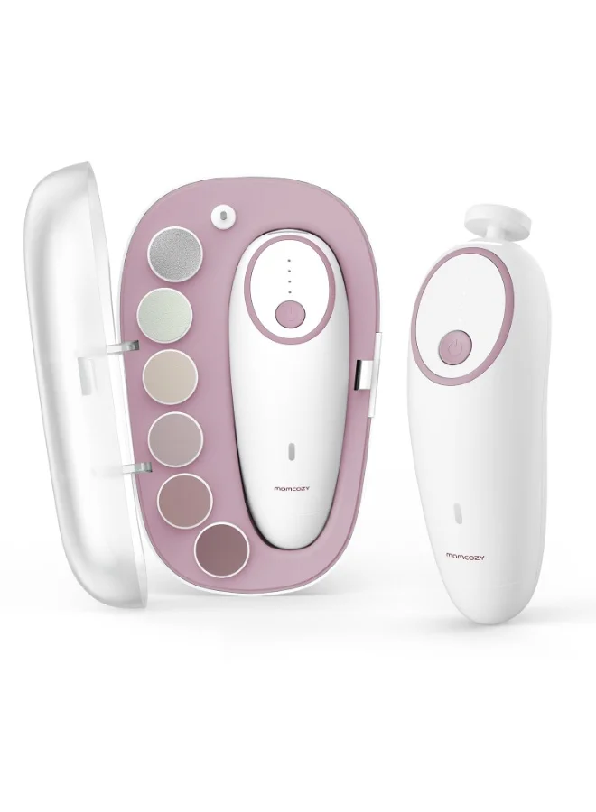 Momcozy Electric Baby Nail Trimmer Rechargeable Gentle Nail File with Night Light and 7 Grinding Heads (1 Set) xz8e8