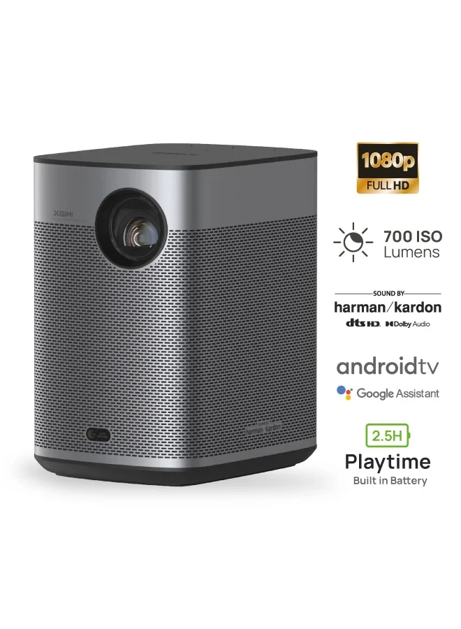 Premium Portable Full HD Projector 700 ISO Lumens 200 Inch Display with Built-in Stereo Speakers (Space Grey) be3iq