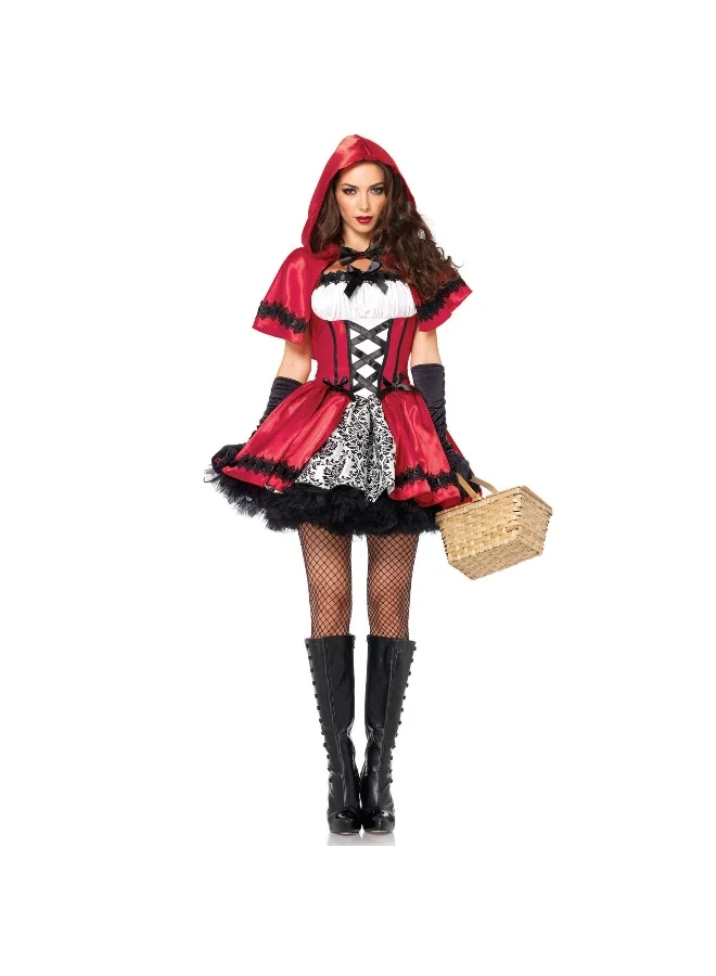 Premium Little Red Riding Hood Cosplay Costume (Red, Adult One Size) od2i8
