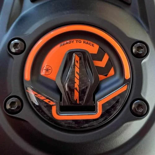 Premium 3D Resin Fuel Tank Cap Sticker Protector for Motorcycle (Black, 10 cm) oa5vu