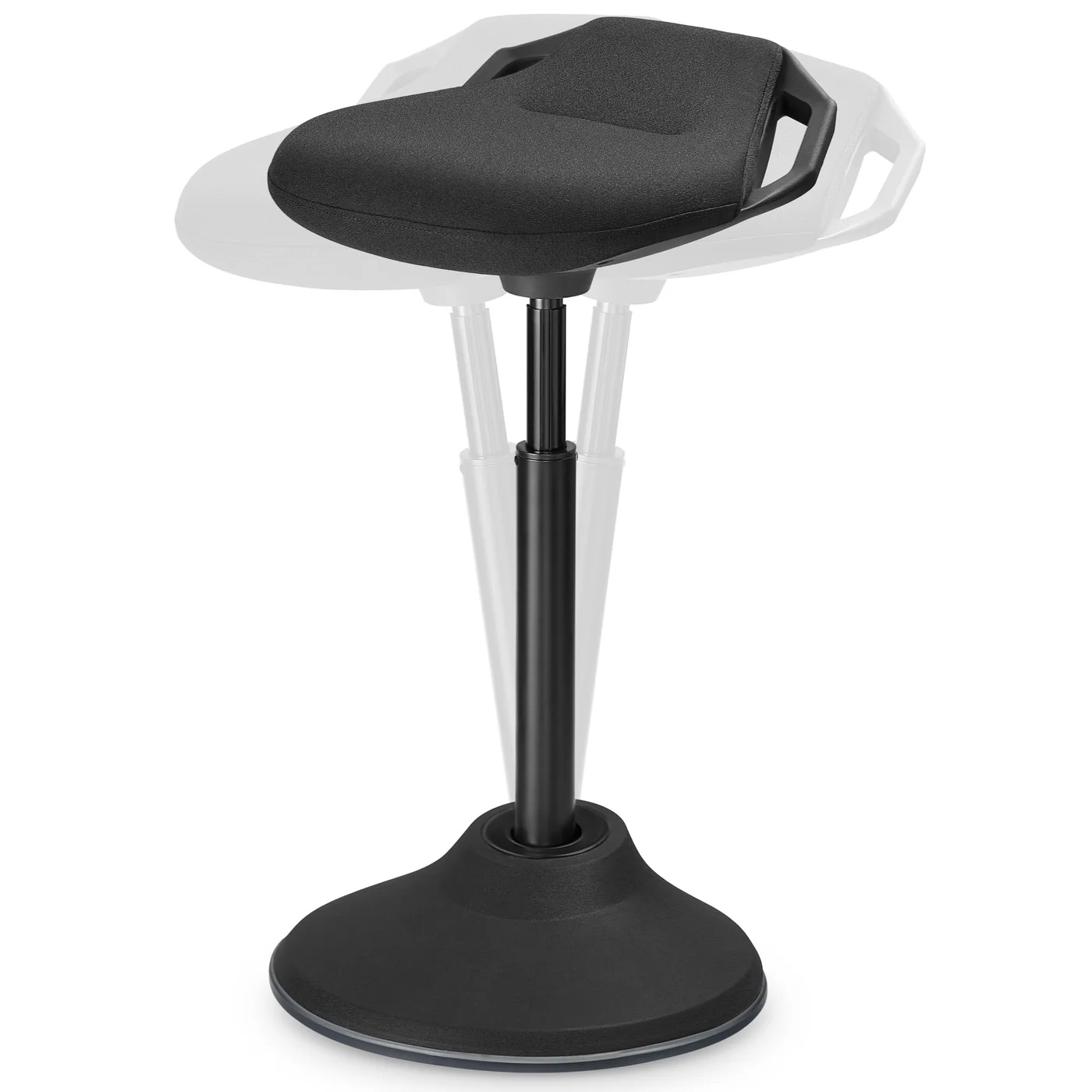 Ergonomic Wobble Stool Height Adjustable Standing Desk Chair with Non-Slip Base (Black, 60-85 cm) ht4z1