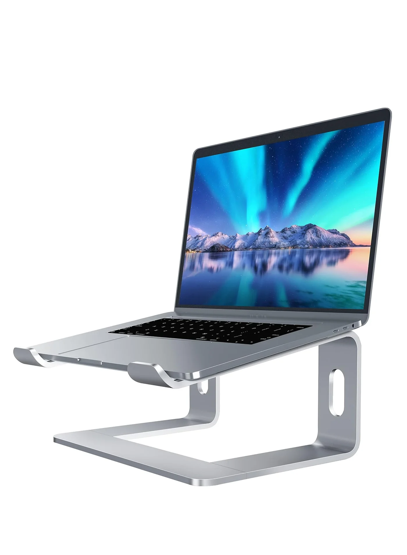 XSEVEN Aluminum Laptop Stand Ergonomic Portable Riser for 10 to 15.6 inch Notebooks (Silver) 9udy4