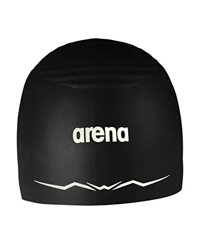 Premium Hydrodynamic Silicone Racing Swim Cap for Competitive Swimming (Black, Medium) g62xy