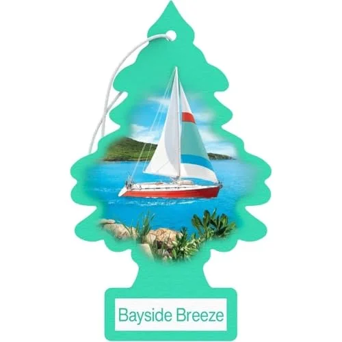 Premium Hanging Air Freshener for Car Home and Office Bayside Breeze Scent (6 Pack) psyev