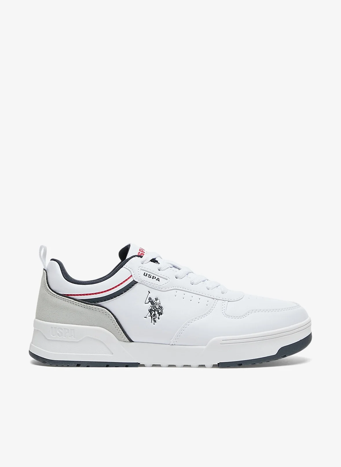 U.S. Polo Assn. Men's White Sneakers Lightweight Modern Casual Shoes (White, 42 EU) dg5sj