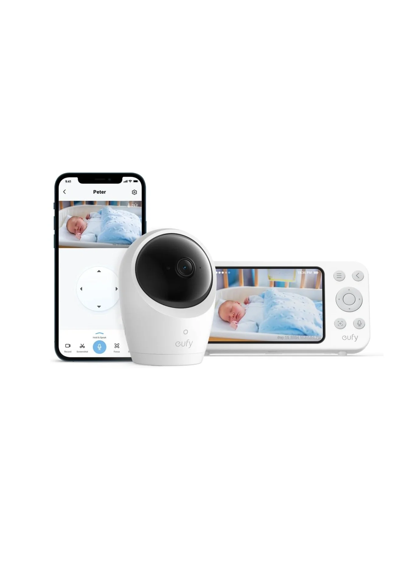 Premium 4K Baby Monitor with Hybrid Connectivity and Portable Camera (White, 1 Unit) 88957
