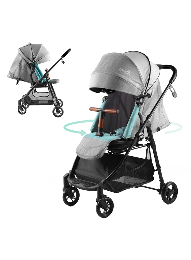 Moon Revo 360 Stroller Premium Lightweight Travel System with Reversible Seat (Grey) lp5sp
