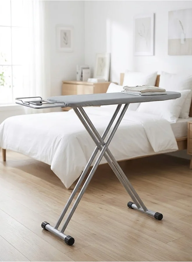 NKX Foldable Ironing Board with Iron Rest Holder, Adjustable Height Steel Frame (Silver, 79 cm) dt3bd