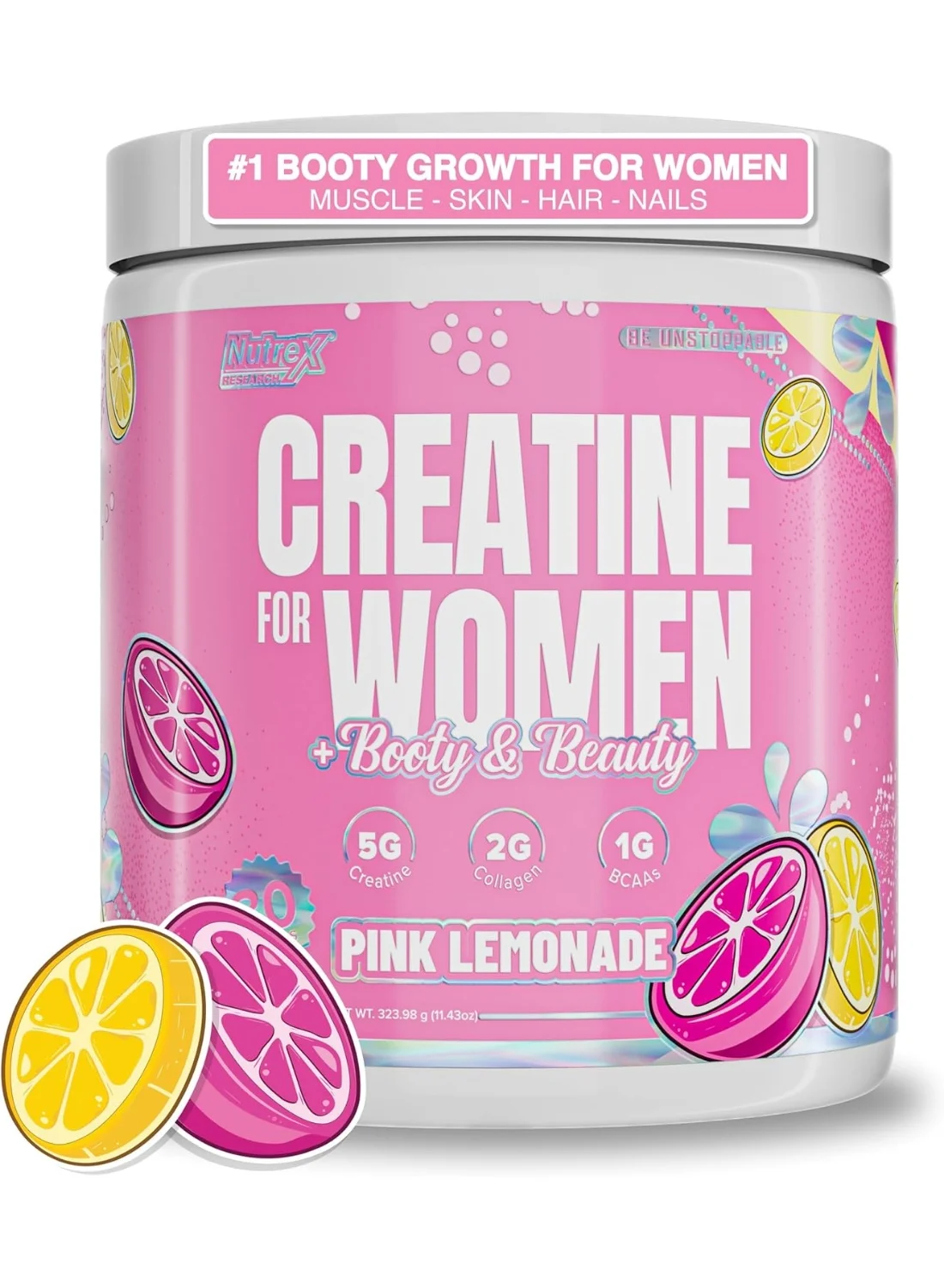 Premium Creatine Powder for Women with Collagen and Hyaluronic Acid (Pink Lemonade, 30 Servings) 1ffmu